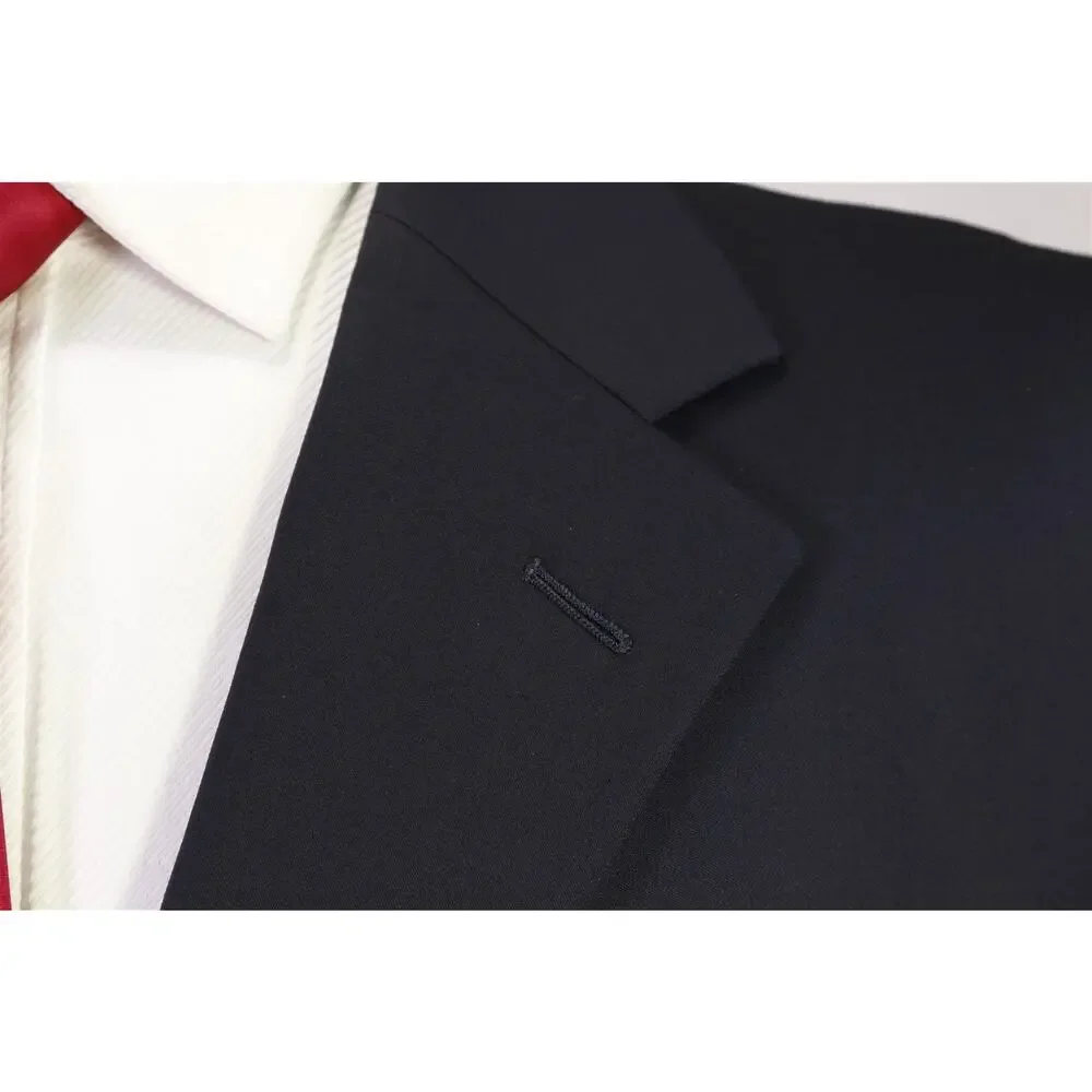 Ermenegildo Z Zegna Solid Navy Blue 3-Btn Wool Suit 44R